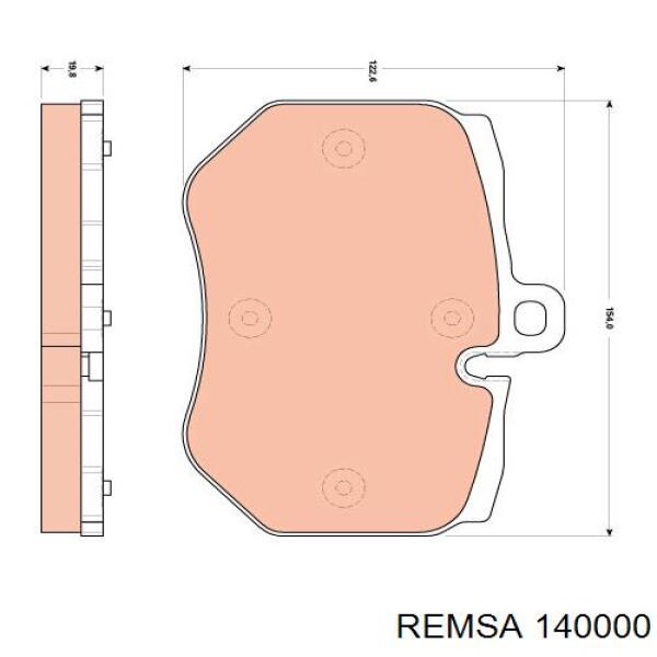 140000 Remsa колодки тормозные передние дисковые