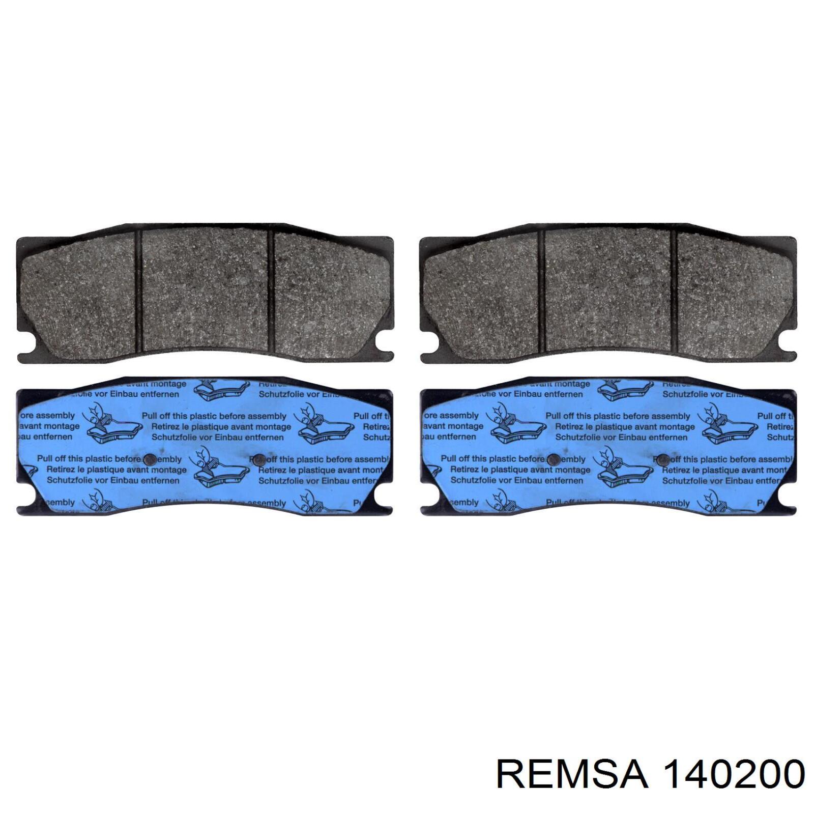 Передние тормозные колодки 140200 Remsa