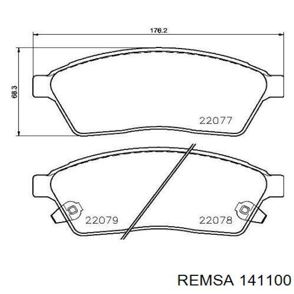 Купить 141100 Remsa Колодки тормозные