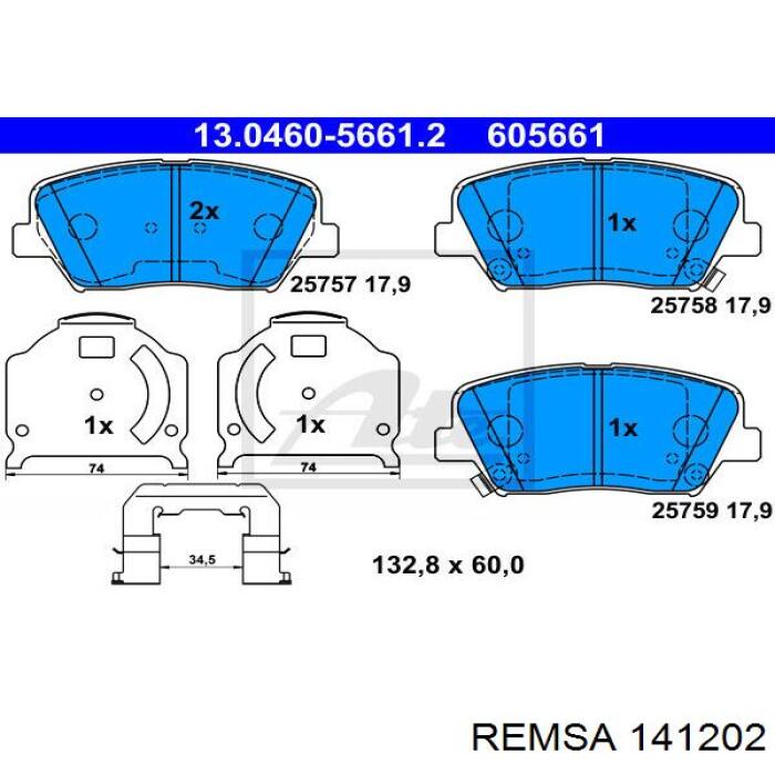 Колодки Remsa 141202 цена, от 32.15 USD