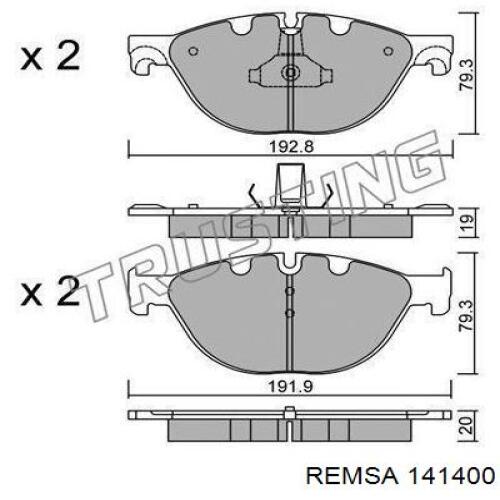 Купить 141400 Remsa Колодки тормозные