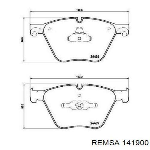 Купить 141900 Remsa Колодки тормозные