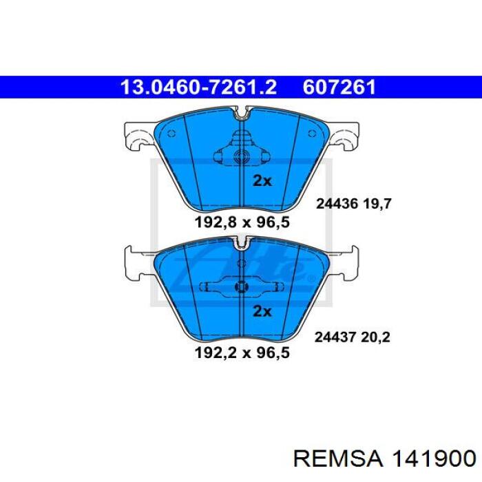 Купить 141900 Remsa Колодки тормозные