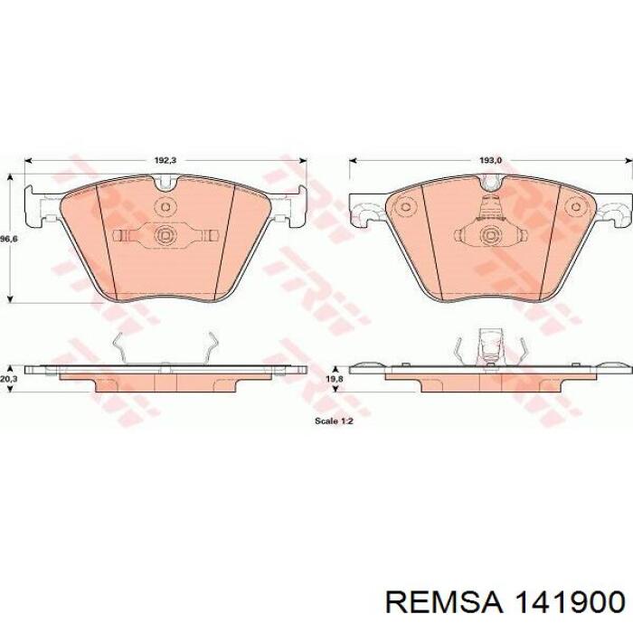 Передние тормозные колодки 141900 Remsa