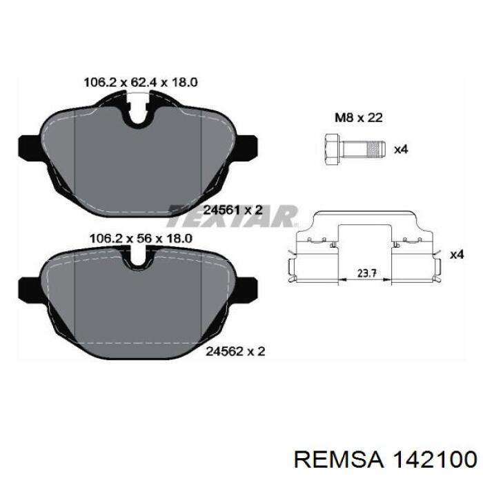 Колодки дисковые  Remsa 142100 цена, от 27.83 USD