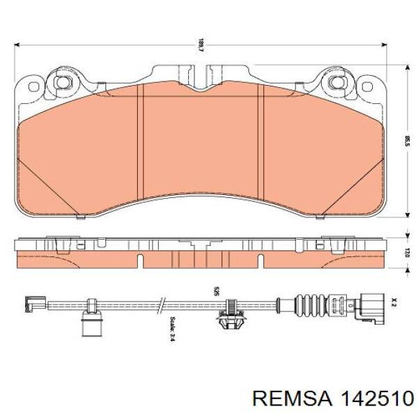 Передние тормозные колодки 142510 Remsa