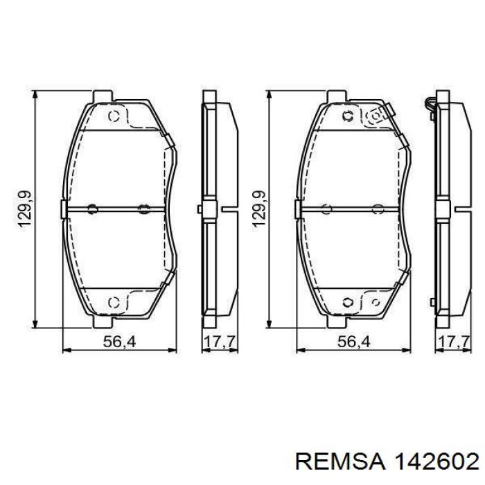 Купить 142602 Remsa Колодки тормозные