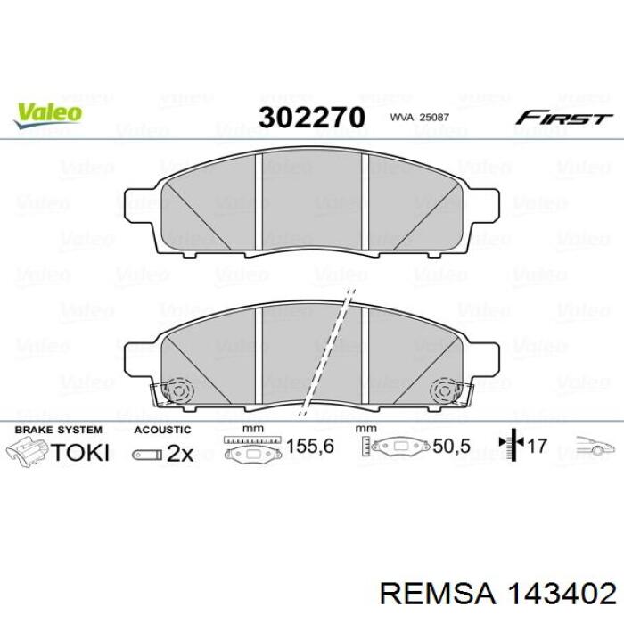 Колодки Remsa 143402 цена, от 24.29 USD