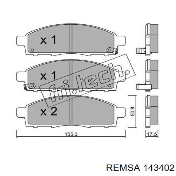 Купить 143402 Remsa Колодки тормозные