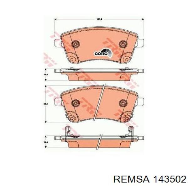 Купить 143502 Remsa Колодки тормозные