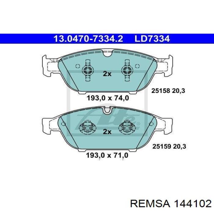Купить 144102 Remsa Колодки тормозные
