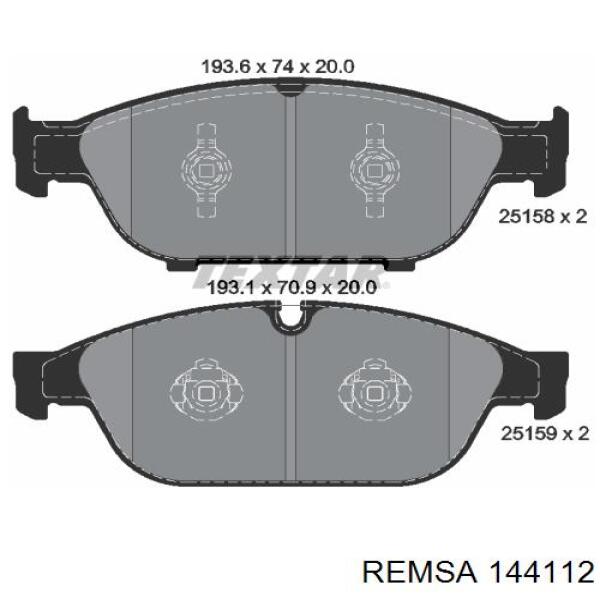 Купить 144112 Remsa Колодки тормозные