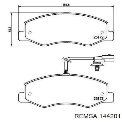 Задние дисковые колодки Remsa 144201