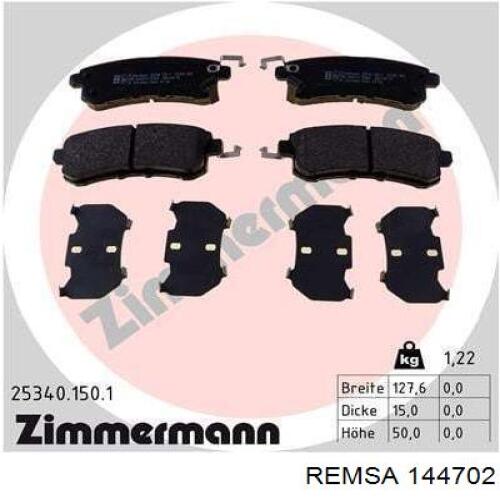 Колодки дисковые  Remsa 144702 цена, от 27.29 USD