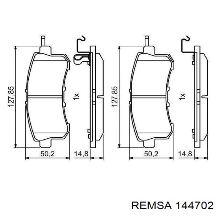 Купить 144702 Remsa Колодки тормозные задние, дисковые
