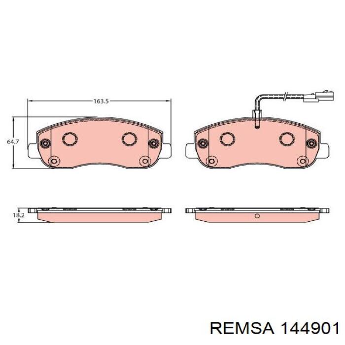 Передние тормозные колодки 144901 Remsa