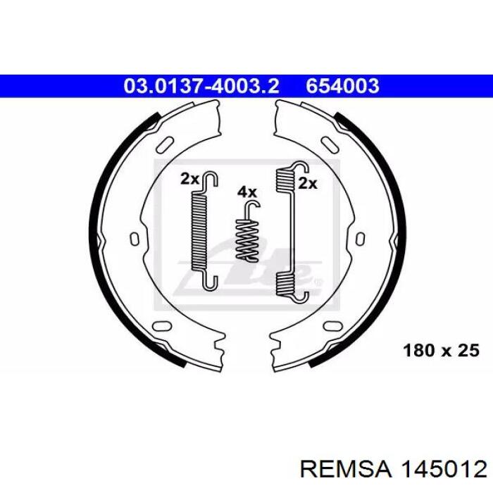 Задние тормозные колодки 145012 Remsa