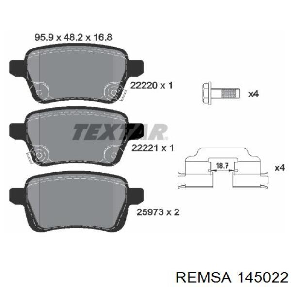 Колодки дисковые  Remsa 145022 цена, от 23.93 USD