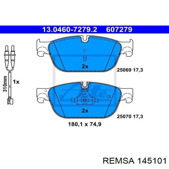 Купить 145101 Remsa Колодки тормозные