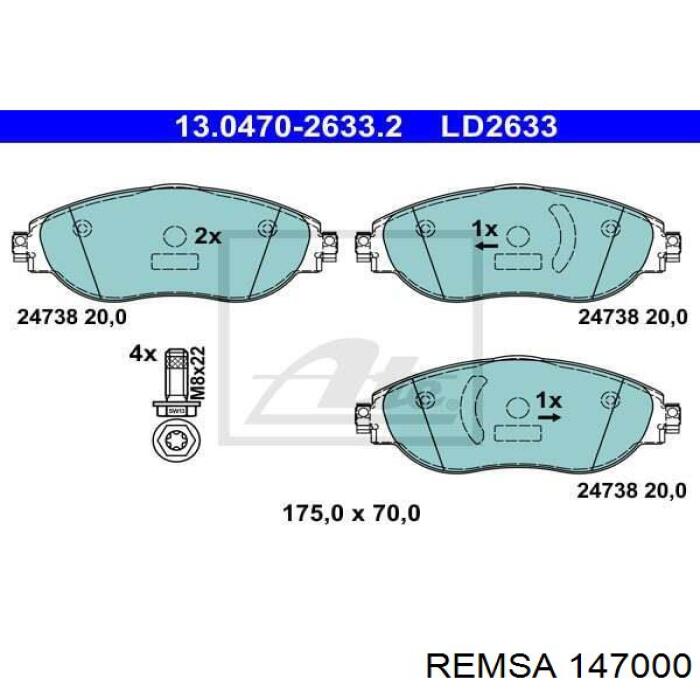 Колодки Remsa 147000 цена, от 29.45 USD