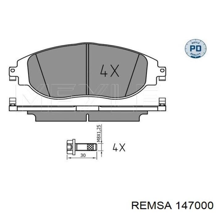 Купить 147000 Remsa Колодки тормозные