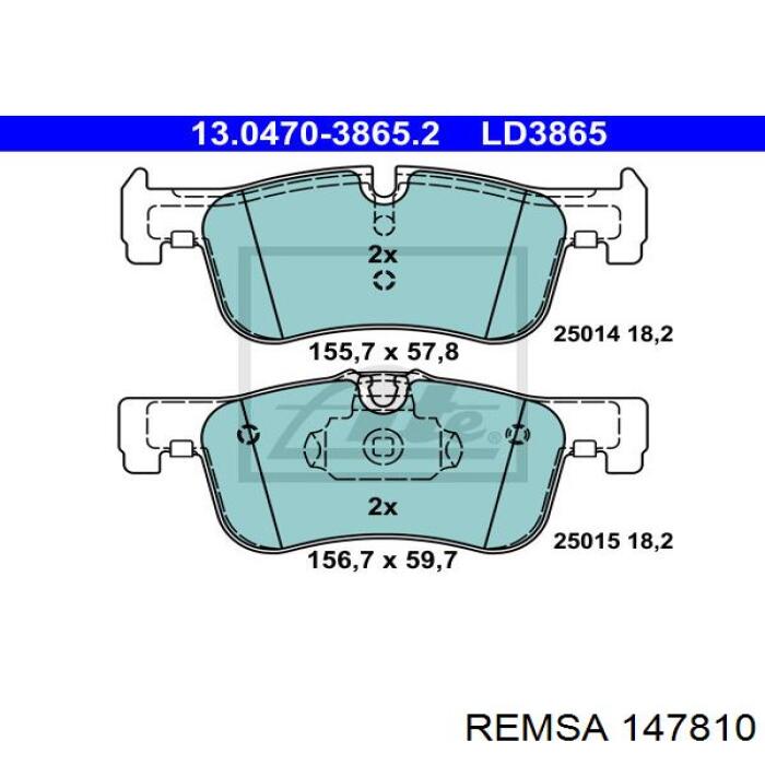 Колодки Remsa 147810 цена, от 37.07 USD
