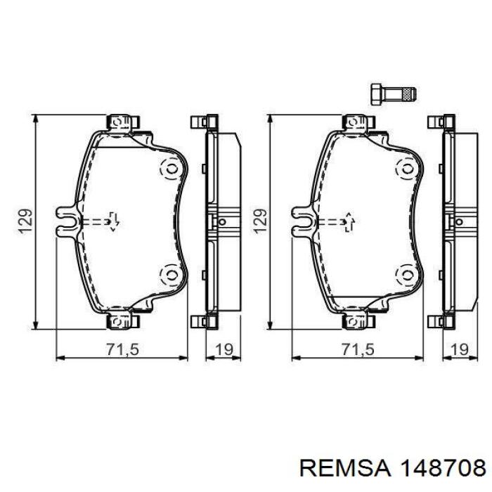 Тормозные колодки Remsa 148708