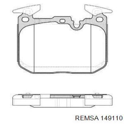 Передние тормозные колодки 149110 Remsa