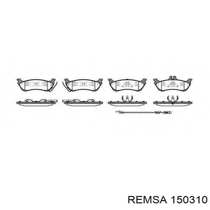 Задние тормозные колодки 150310 Remsa