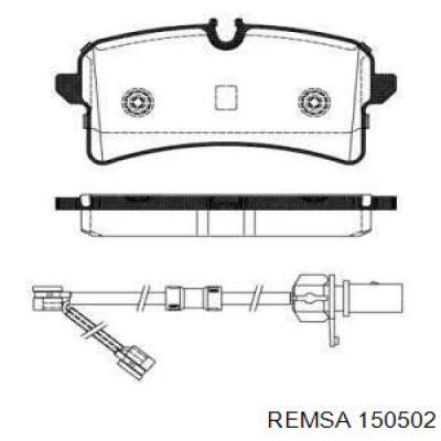 Задние тормозные колодки 150502 Remsa