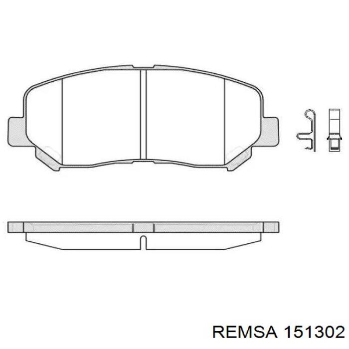 Передние тормозные колодки 151302 Remsa