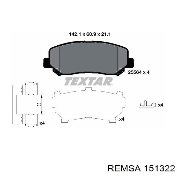 Купить 151322 Remsa Колодки тормозные