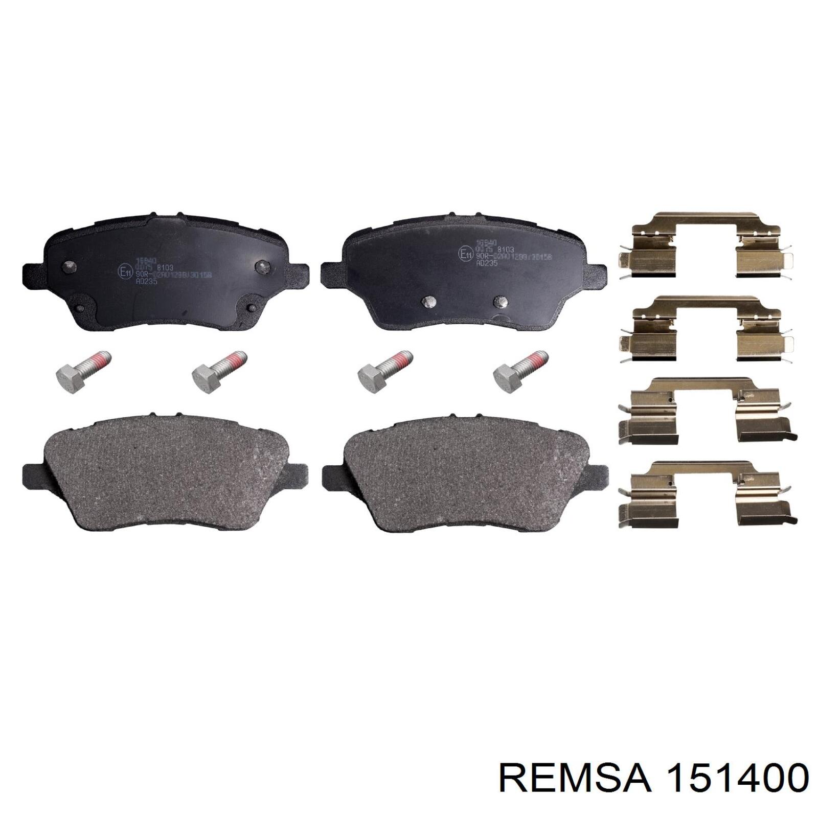 Передние тормозные колодки 151400 Remsa