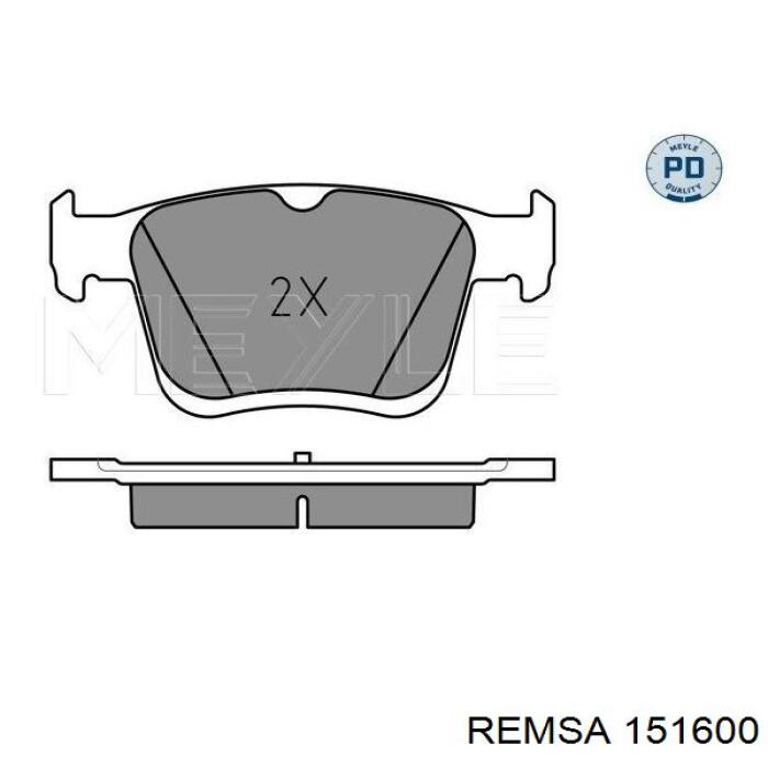 Задние тормозные колодки 151600 Remsa