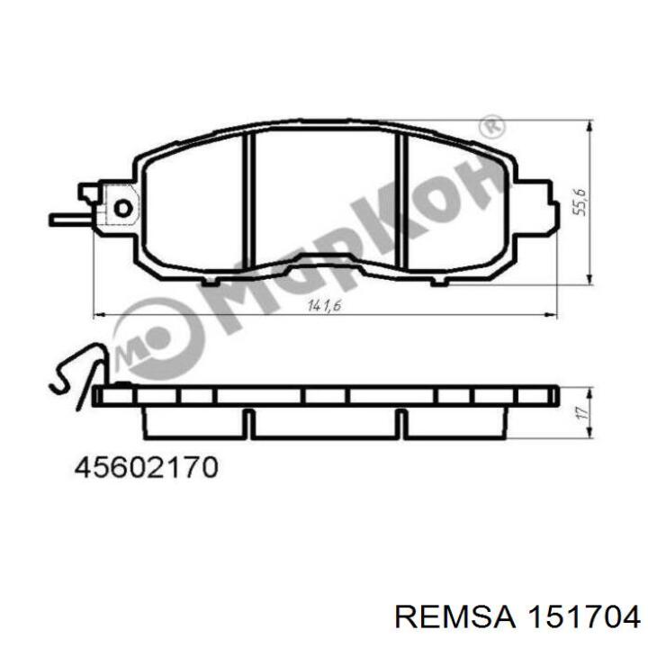 Купить 151704 Remsa Колодки тормозные