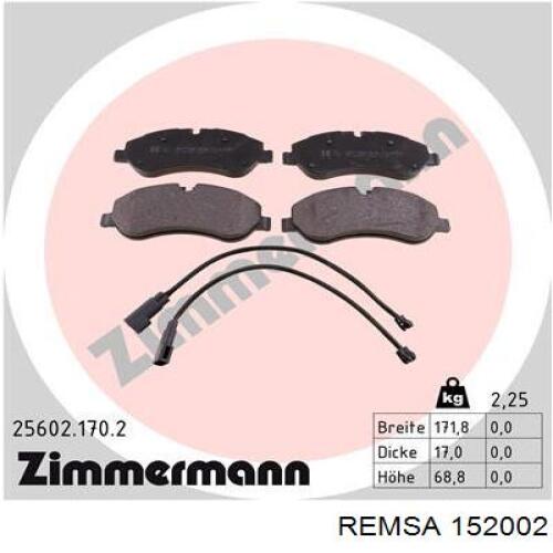 Колодки Remsa 152002 цена, от 30.01 USD