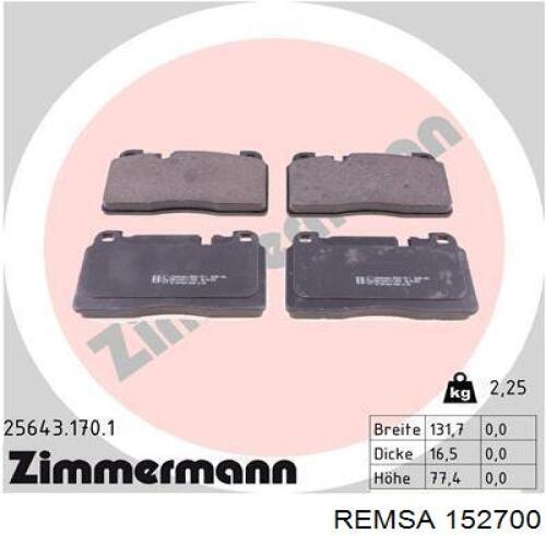 Тормозные колодки Remsa 152700
