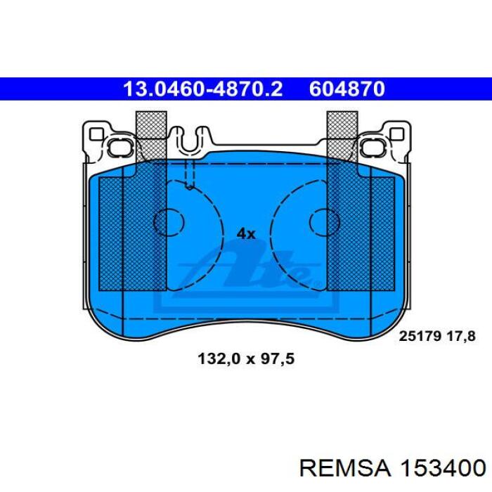 Передние тормозные колодки 153400 Remsa