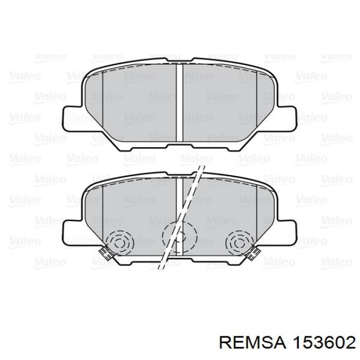 Задние тормозные колодки 153602 Remsa