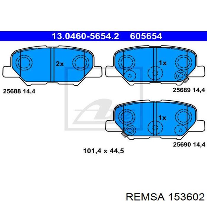Compre 153602 Remsa Sapatas do freio traseiras de disco