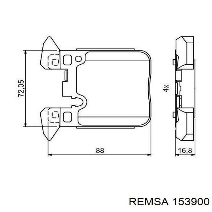 Задние дисковые колодки Remsa 153900