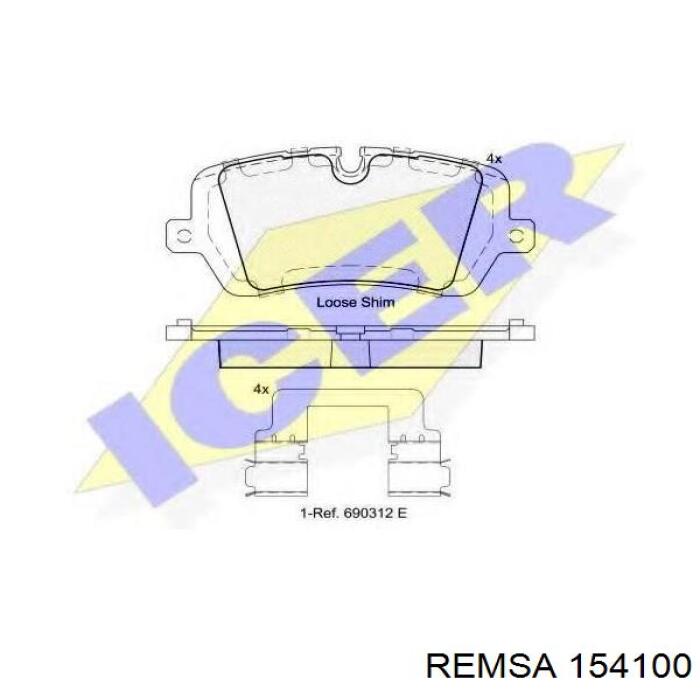 154100 Remsa Колодки тормозные дисковые комплект
