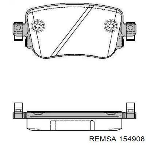 Задние тормозные колодки 154908 Remsa