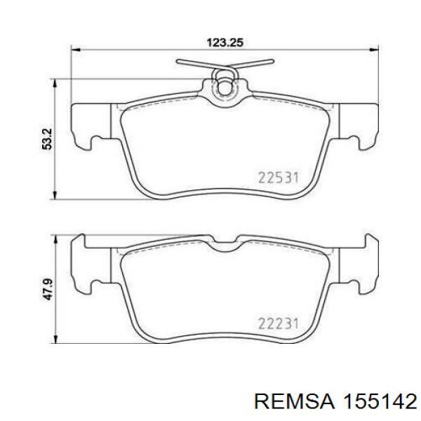 Колодки дисковые  Remsa 155142 цена, от 22.25 USD