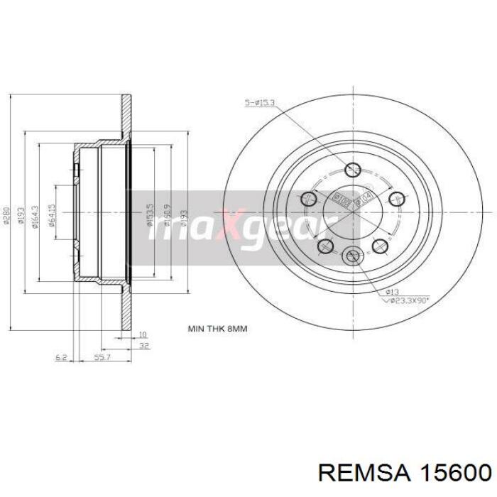 15600 Remsa колодки тормозные передние дисковые