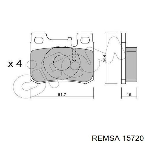 15720 Remsa колодки тормозные задние дисковые