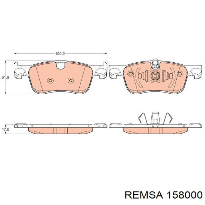 Передние тормозные колодки 158000 Remsa