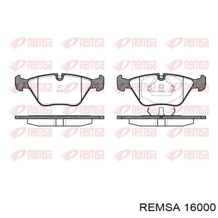 Передние тормозные колодки 16000 Remsa