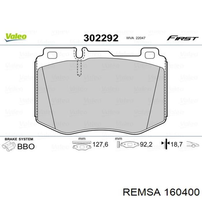 Тормозные колодки Remsa 160400