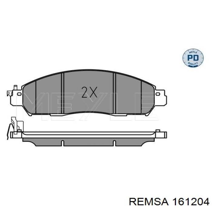 Передние тормозные колодки 161204 Remsa